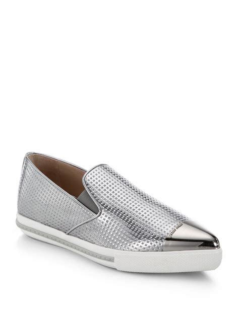 miu miu metal cap toe leather sneakers|mini miu sneakers.